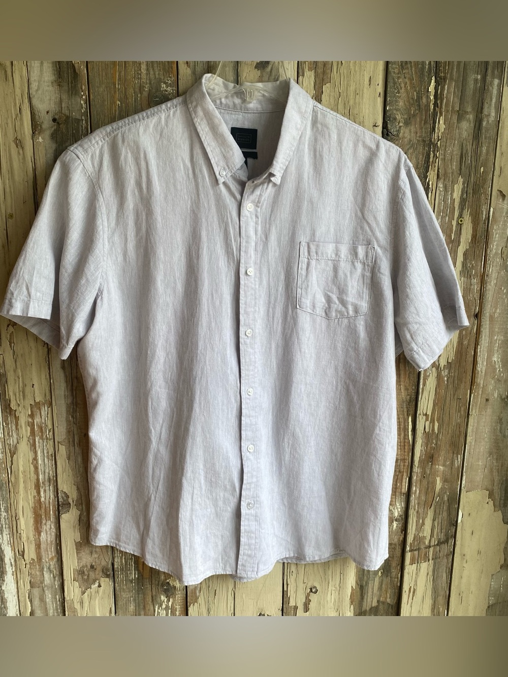 Mens 14th & Union linen shirt sleeve casual summer button down shirt 2XL